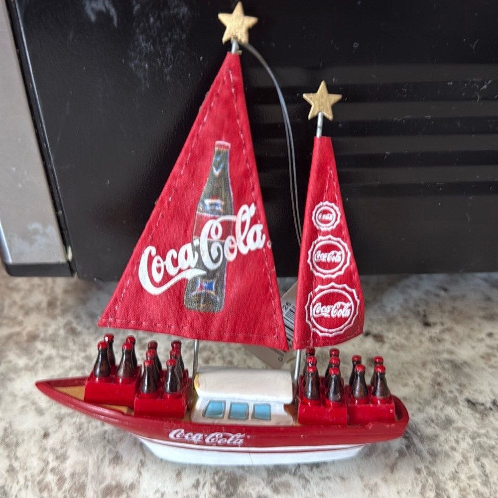 Coca-Cola Sailboat Ornament Kurt Adler in original box unused